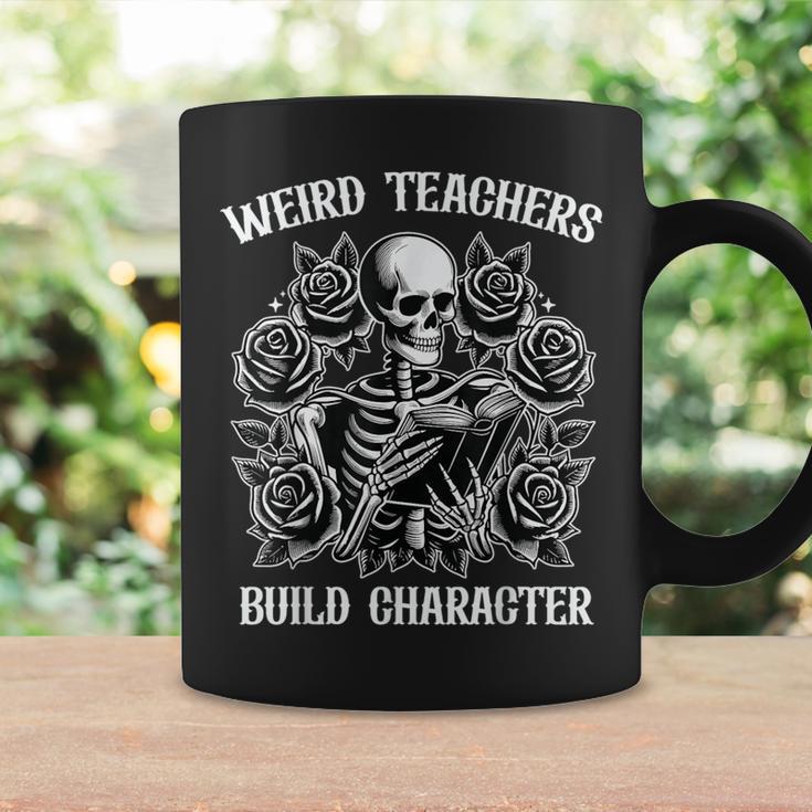 Weird Teachers Build Character Skeleton Reading Book Graphic Print Coffee Mug Gifts ideas