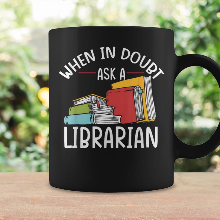 When In Doubt Ask Librarian Books Reading Librarian Graphic Print Coffee Mug Gifts ideas