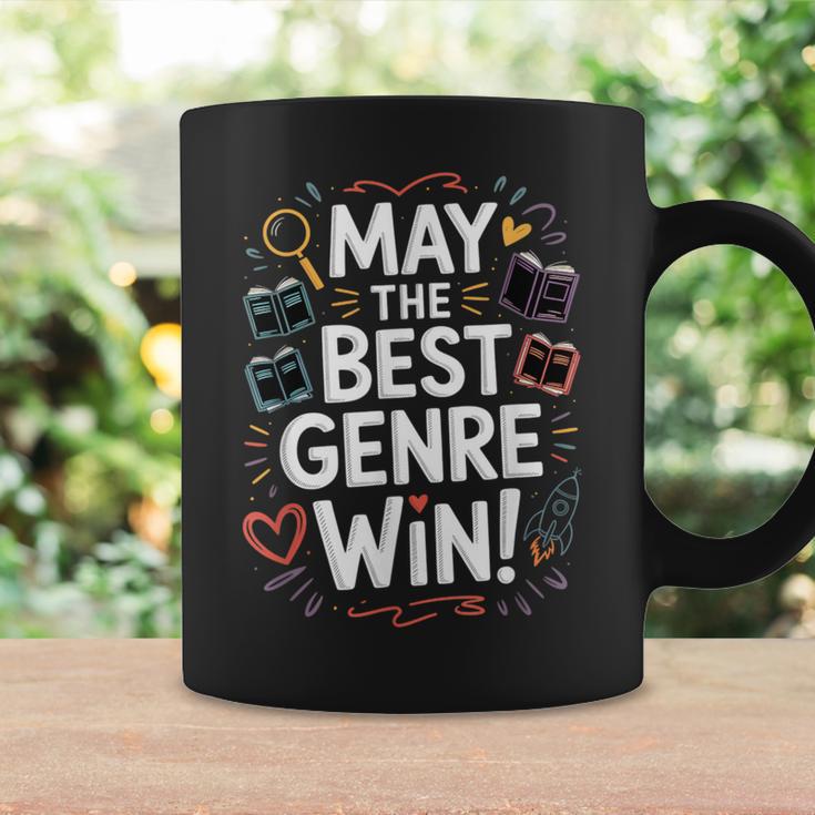 Whimsical Book Genre Battle Graphic Print Coffee Mug Gifts ideas