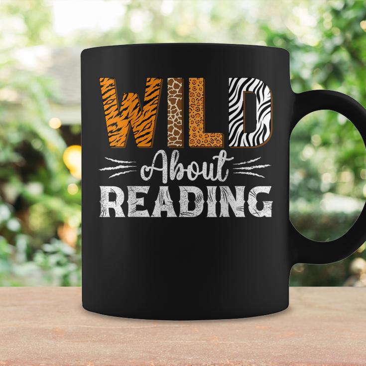 Wild About Reading Books Reader Lover Animals Leopard Zebra Graphic Print Coffee Mug Gifts ideas