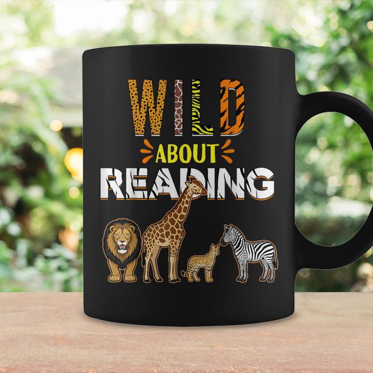 Wild About Reading Books Zoo Animals Love Book Reading Graphic Print Coffee Mug Gifts ideas