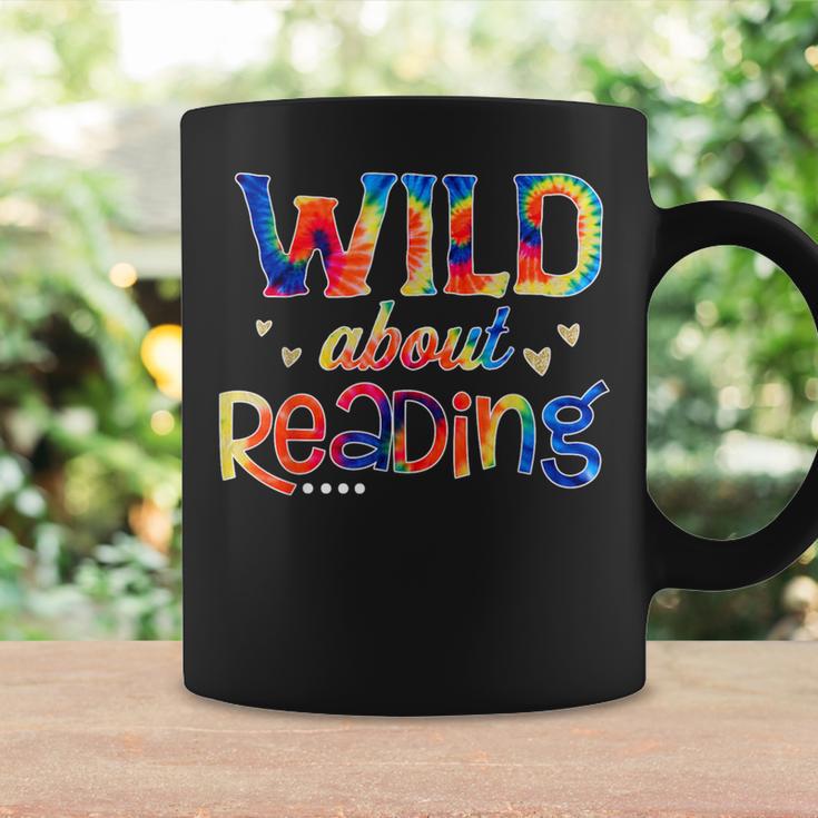 Wild About Reading Tie Dye Reading Books Graphic Print Coffee Mug Gifts ideas