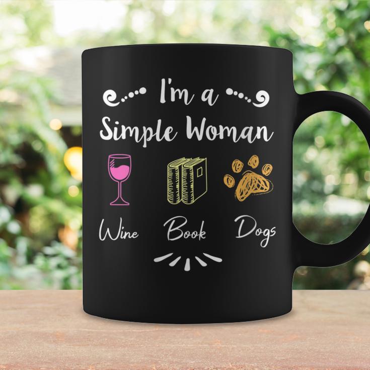I Like Wine Reading Books And My Dog I'm A Simple Woman Graphic Print Coffee Mug Gifts ideas