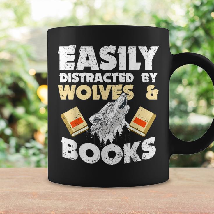 Wolf Lover Easily Distracted By Wolves And Books Read Graphic Print Coffee Mug Gifts ideas