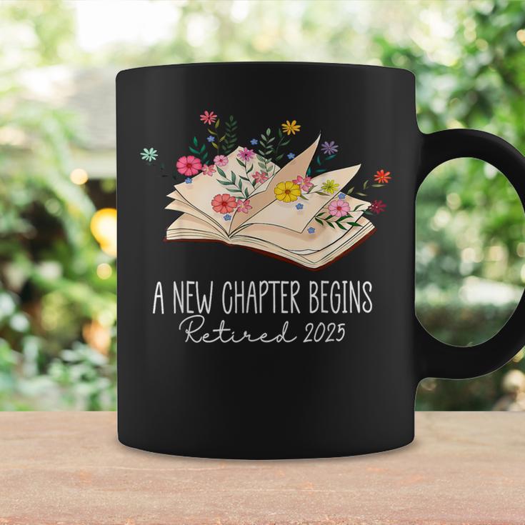 Women A New Chapter Begins Floral Book Retirement Teacher Graphic Print Coffee Mug Gifts ideas