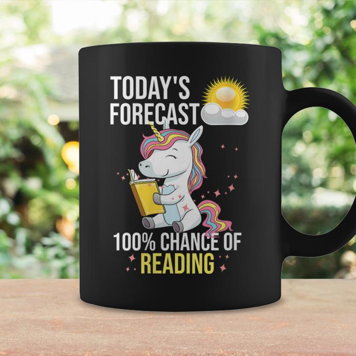 Women's 100 Chance Of Reading Book Lover Unicorn Graphic Print Coffee Mug Gifts ideas