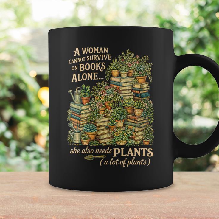 Women's Book & Plant Lover Reading Gardening She Also Need Plants Graphic Print Coffee Mug Gifts ideas