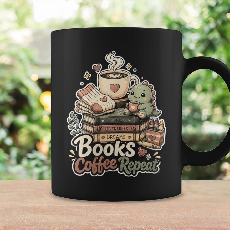 Women's Books Coffee Repeat Cute Reading Lover Graphic Print Coffee Mug Gifts ideas