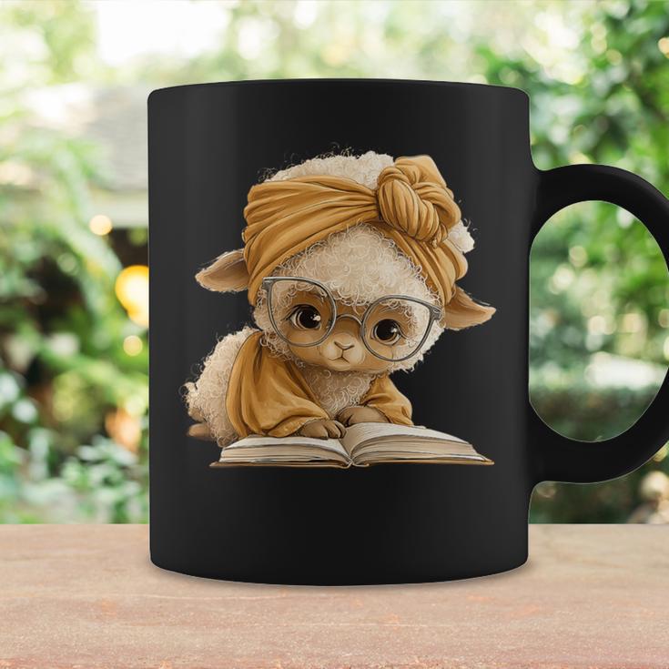 Women's Cute Lamb Reading Book Lover Animal Graphic Baby Sheep Open Graphic Print Coffee Mug Gifts ideas