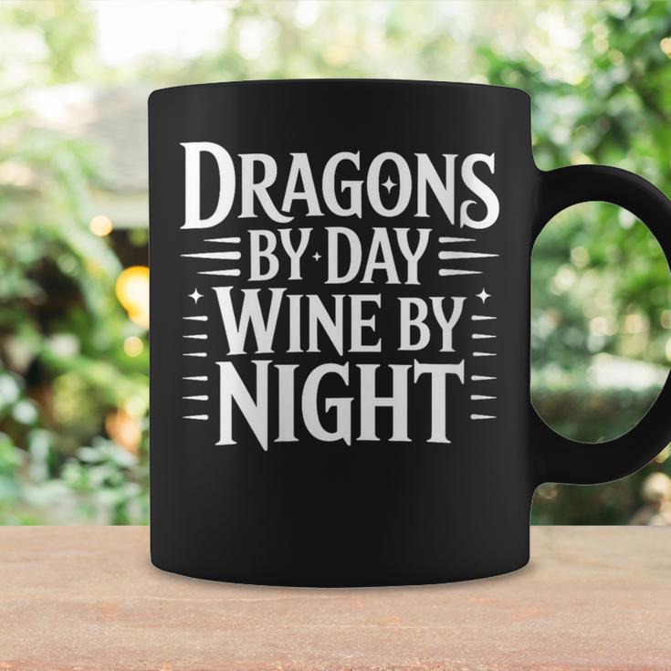 Women's Fantasy Books Reading Time Dragons By Day Wine By Night Graphic Print Coffee Mug Gifts ideas
