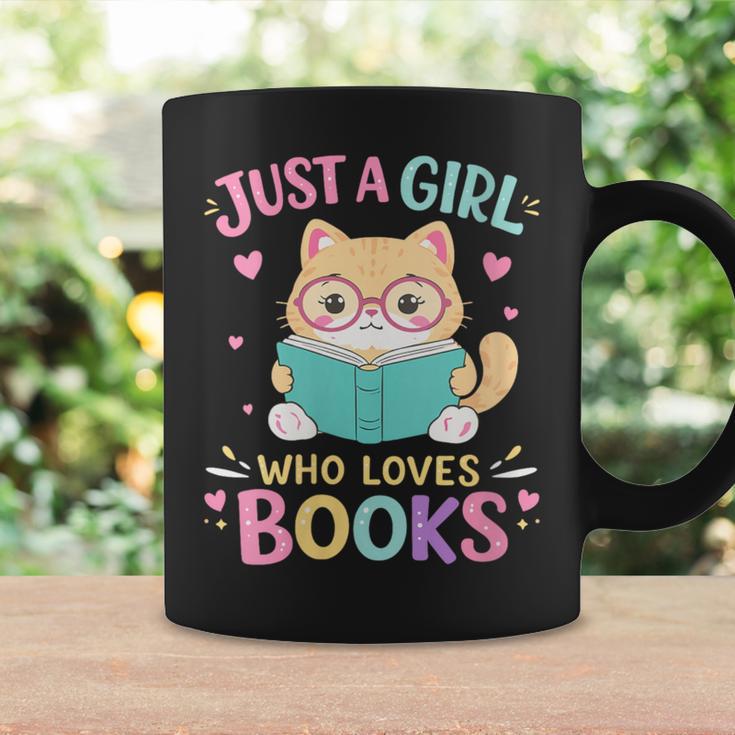 Women's Just A Girl Who Loves Books Reading Read Book Bookworm Graphic Print Coffee Mug Gifts ideas