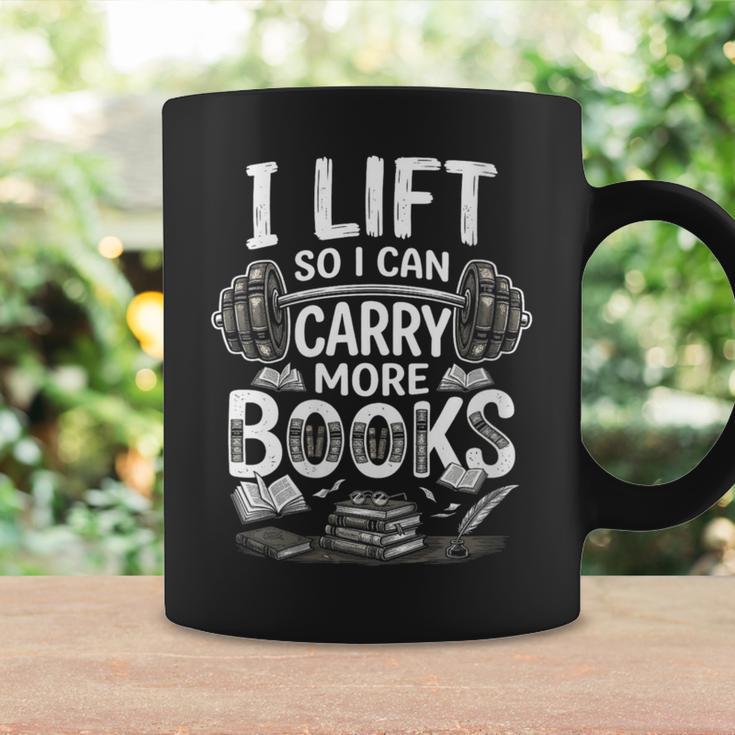 Women's I Lift So I Can Carry More Books Reading Reader Book Workout Graphic Print Coffee Mug Gifts ideas