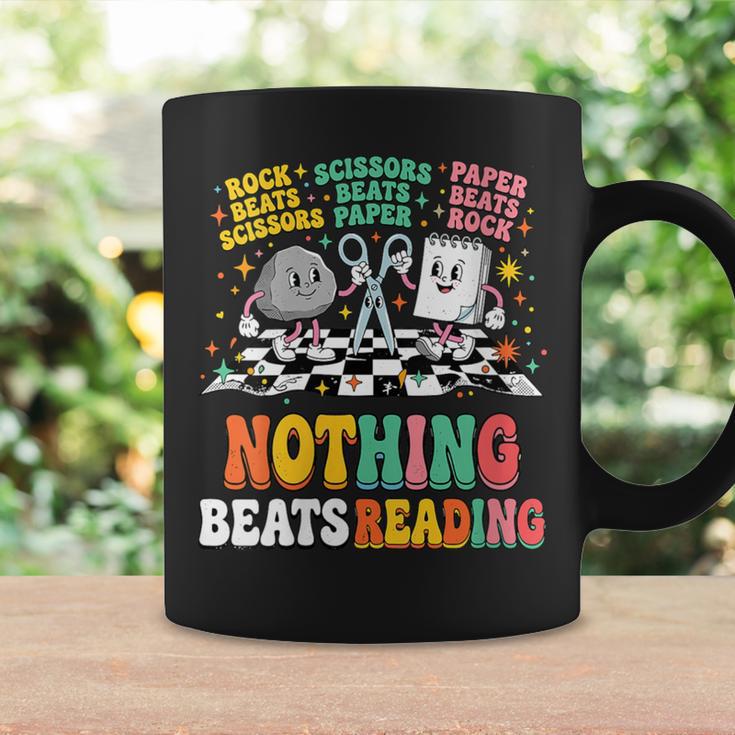 Women's Nothing Beats Reading Rock Paper Scissors Book Love Graphic Print Coffee Mug Gifts ideas