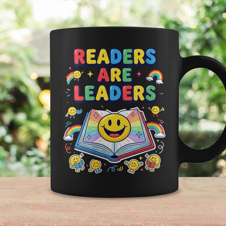 Women's Readers Are Leaders Reading Book Lovers Teacher Rainbow Kids Graphic Print Coffee Mug Gifts ideas