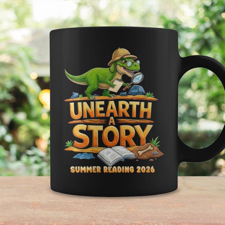 Women's Unearth a Story Dinosaur Reading Books Summer 2026 Graphic Print Coffee Mug Gifts ideas Women's Unearth a Story Dinosaur Reading Books Summer 2026 Graphic Print Coffee Mug Gifts ideas