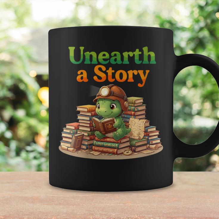 Women's Unearth a Story Summer 2026 Dinosaur Reading Books Dino Graphic Print Coffee Mug Gifts ideas Women's Unearth a Story Summer 2026 Dinosaur Reading Books Dino Graphic Print Coffee Mug Gifts ideas