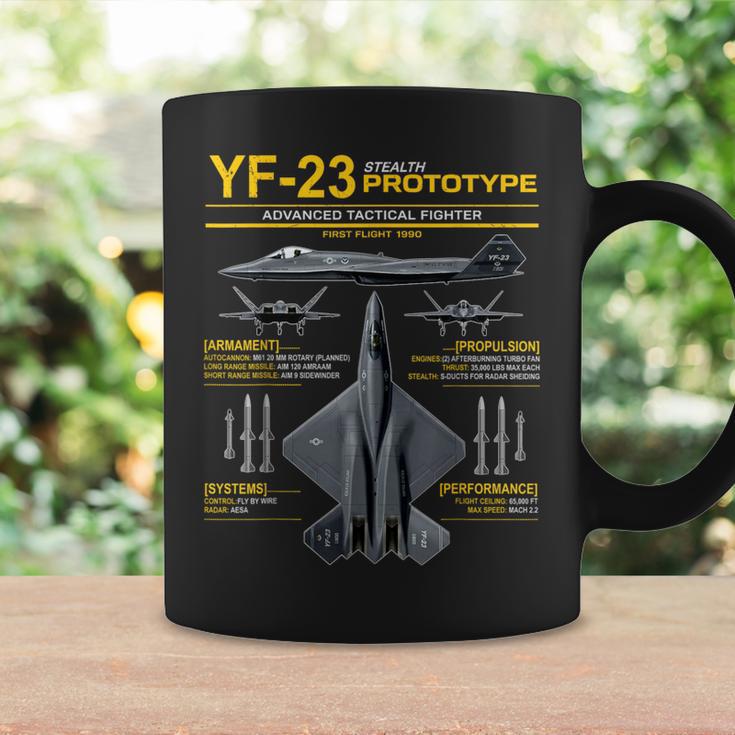 Yf-23 ステルス戦闘機 ミリタリー ジェット仕様 インフォグラフィック イエロー コーヒーマグ ギフトのアイデア