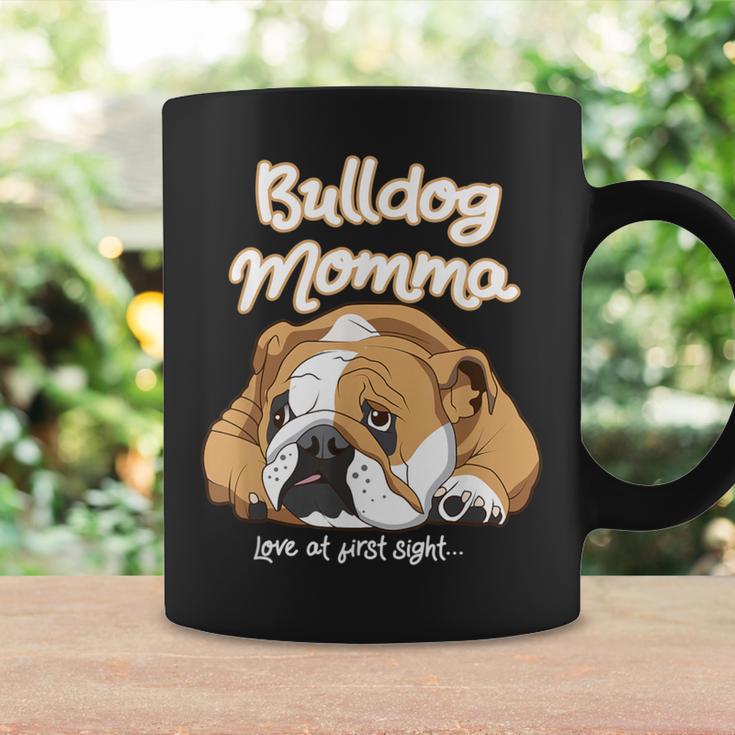 かわいいイングリッシュブルドッグ Momma Bullie Love At Firstight コーヒーマグ ギフトのアイデア