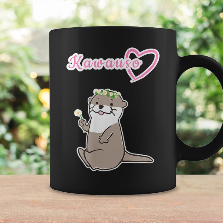 ゆるカワウソさん まるくん『おはなの かんむり』コツメカワウソ かわいい イラスト コーヒーマグ ギフトのアイデア