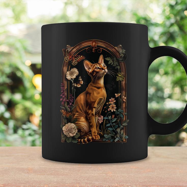 アビシニアン 猫 花 コーヒーマグ ギフトのアイデア