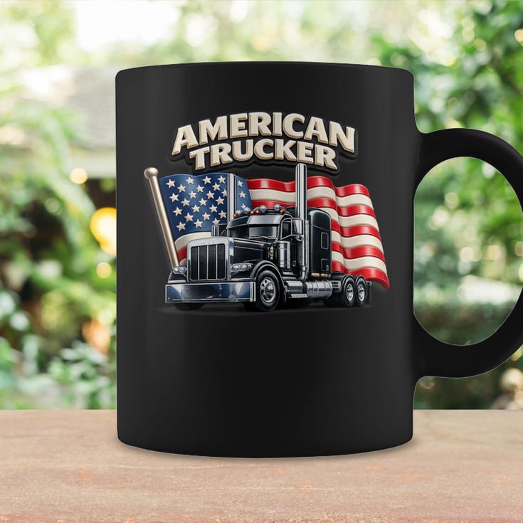 アメリカのトラック運転手 アメリカの国旗 愛国的なトラック運転手 ビッグリグ コーヒーマグ ギフトのアイデア