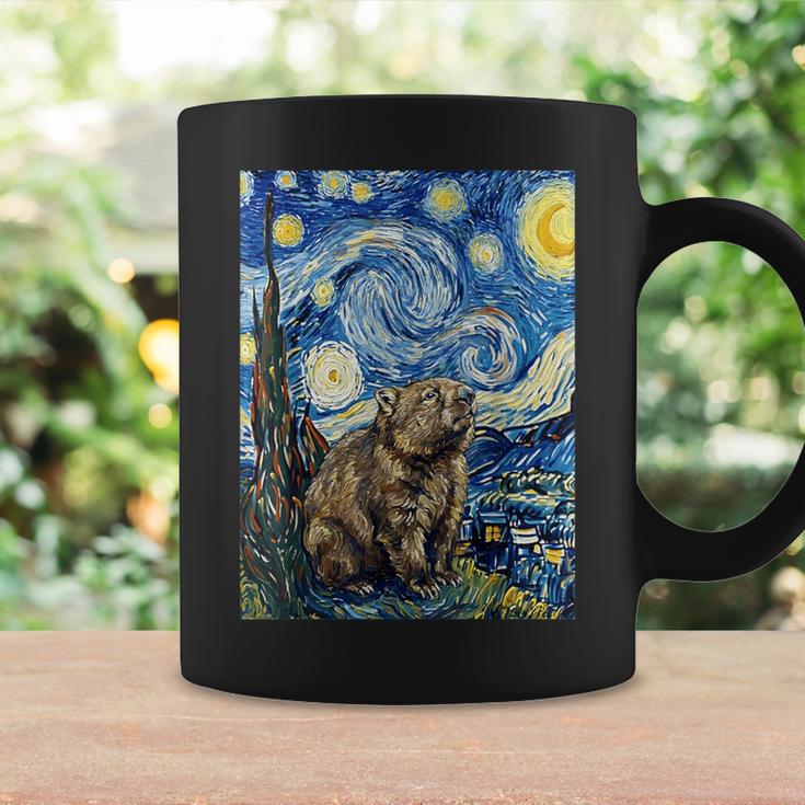 ウォンバット 星月夜 ゴッホスタイル アートペインティング コーヒーマグ ギフトのアイデア