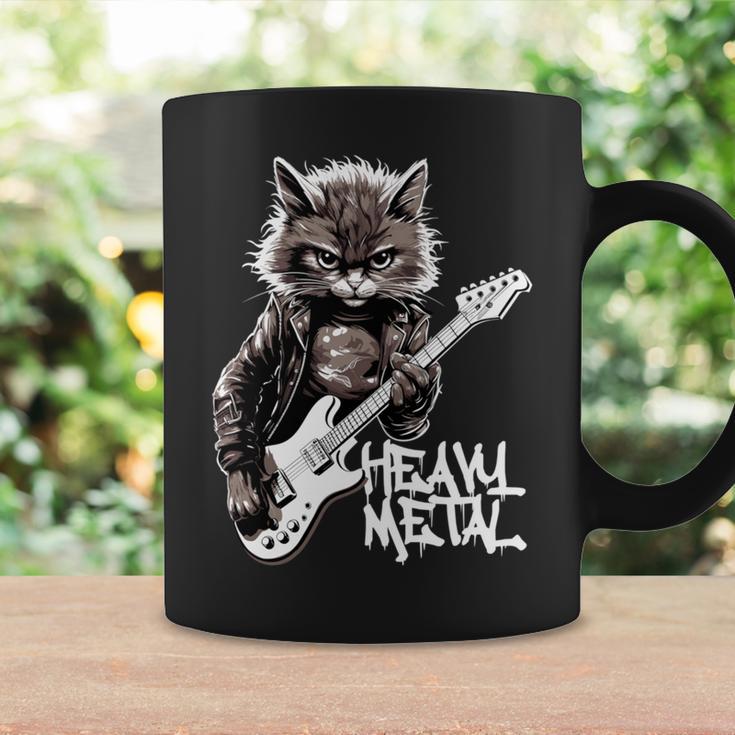 ギターを弾く猫 ヘヴィメタル ロックキャット おもしろギタリスト 長袖tシャツ コーヒーマグ ギフトのアイデア