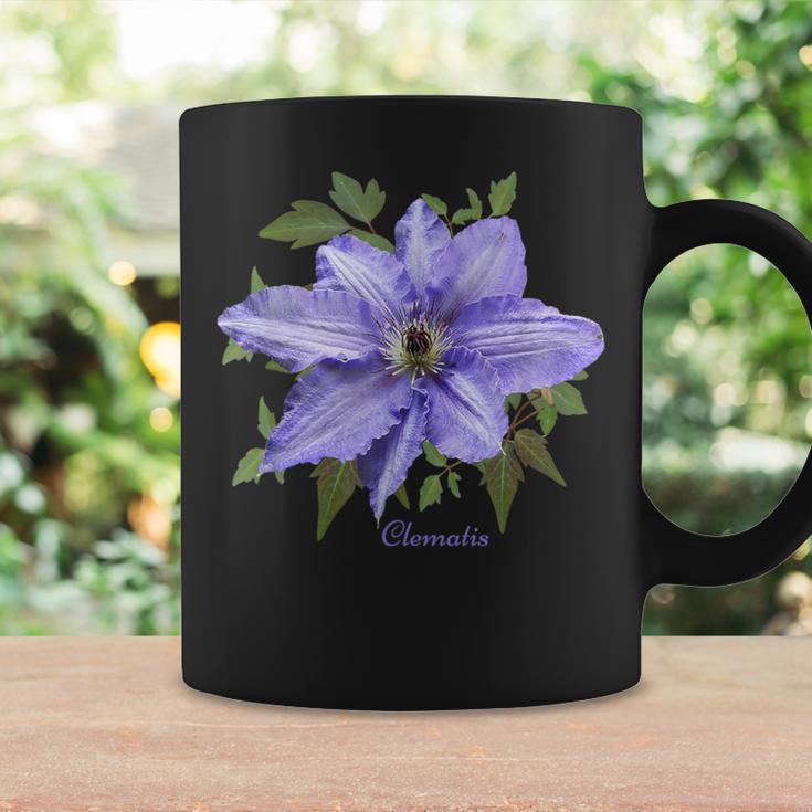 クレマチス 花 ボタニカル パープル フラワー コーヒーマグ ギフトのアイデア