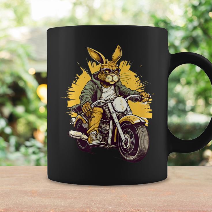 クールなウサギ オートバイライダー 野生の野ウサギバイカー コーヒーマグ ギフトのアイデア