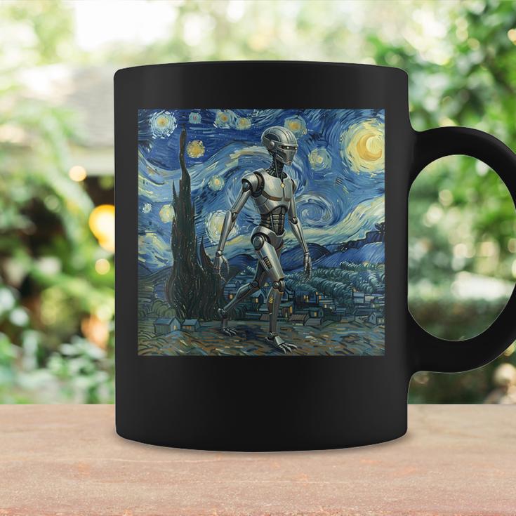 ゴッホ 星月夜 未来アート 面白い ロボット ウォーキング コーヒーマグ ギフトのアイデア