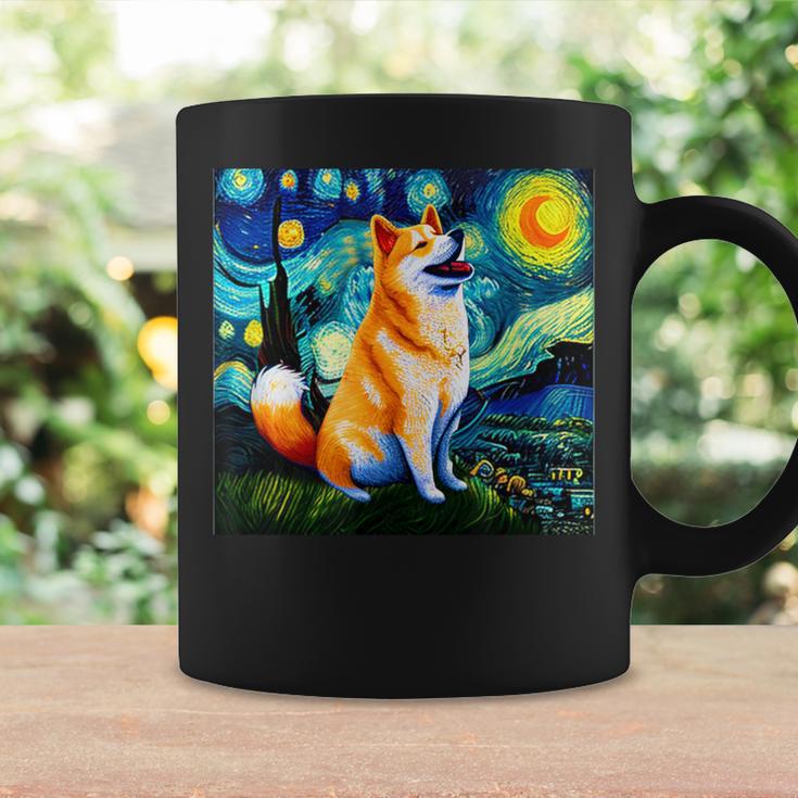 シバイヌ 面白いtシャツ 柴犬 犬 ゴッホ 星月夜 かわいい メンズ 子供 おもしろ 服 グッズ ネタ コーヒーマグ ギフトのアイデア