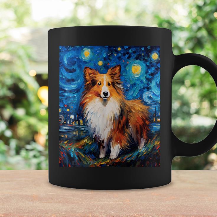 シュールな星月夜シェルティドッグ コーヒーマグ ギフトのアイデア