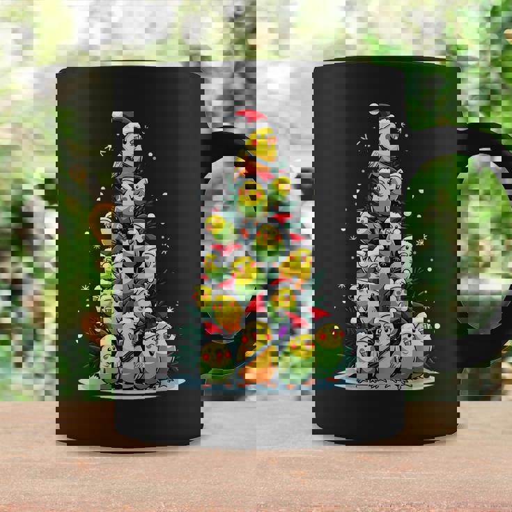 セキセイインコのクリスマス ツリー 面白いセキセイインコ ホリデー セキセイインコ コーヒーマグ ギフトのアイデア