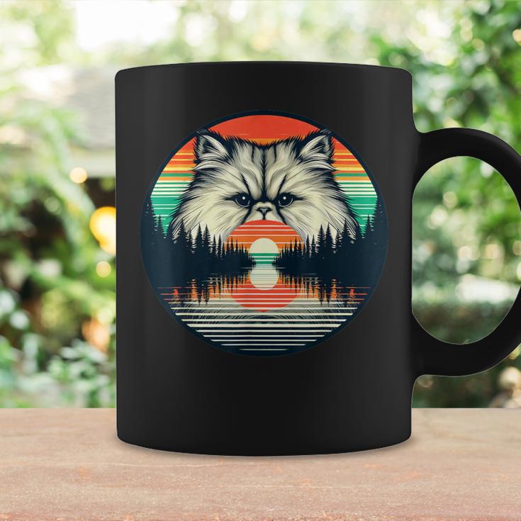 チンチラ ペルシャ猫 夕日 レトロスタイル ヴィンテージ 80年代 70年代 コーヒーマグ ギフトのアイデア