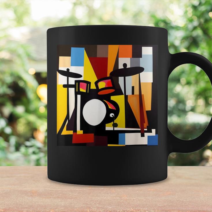 ドラムモチーフ カラフル シルエット 楽器 ドラマー コーヒーマグ ギフトのアイデア