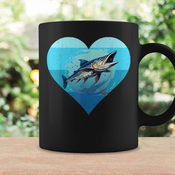 バラクーダ レトロ ハート バラクーダ 釣り 海水魚好き コーヒーマグ ギフトのアイデア