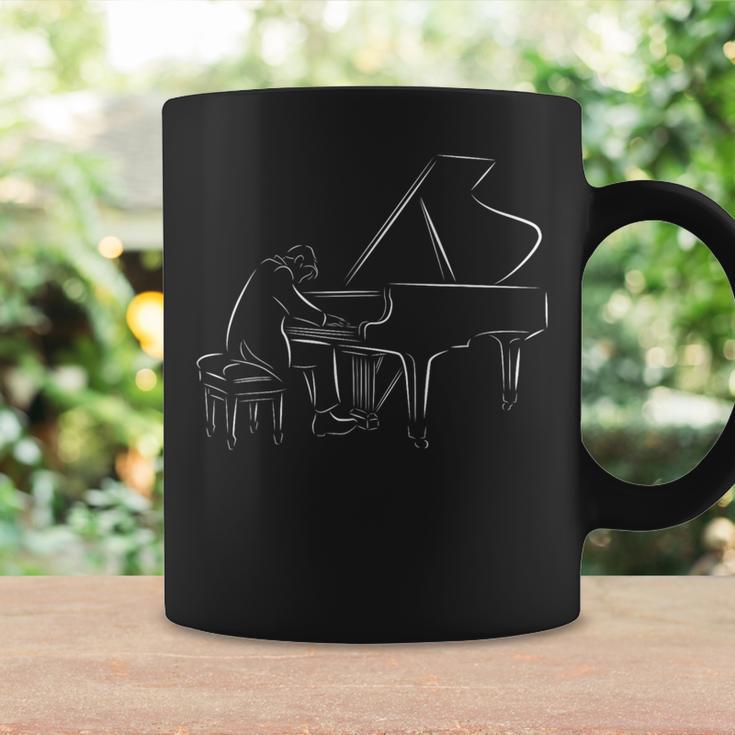 ピアノ奏者 イラスト楽器 ピアノ音楽 ピアニスト コーヒーマグ ギフトのアイデア