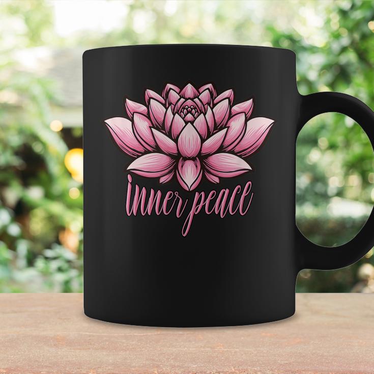 ピンクの蓮の花 曼荼羅 コーヒーマグ ギフトのアイデア