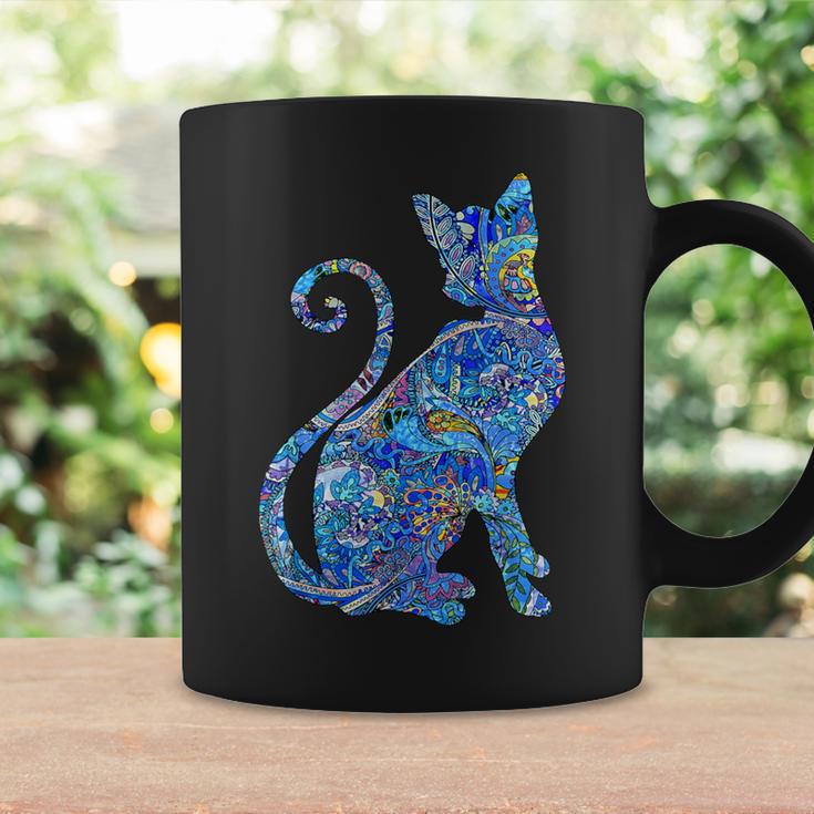 ブルー ペイズリーキャット コーヒーマグ ギフトのアイデア