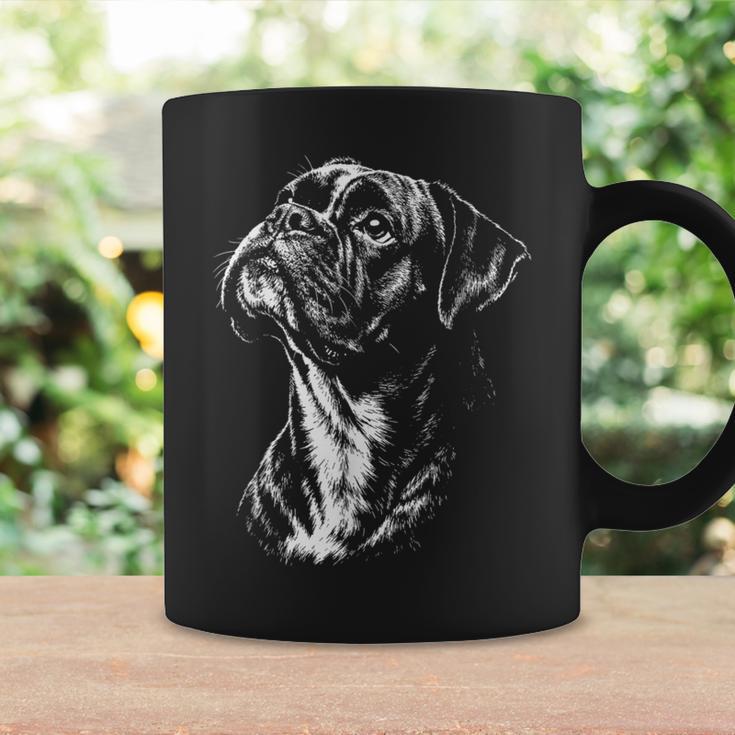 ボクサー 犬 ポートレート 白黒 コーヒーマグ ギフトのアイデア