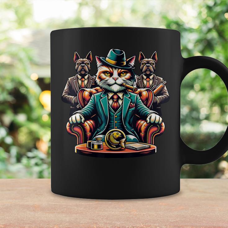 マフィア ボス 猫 葉巻 ギャング ブルドッグ コーヒーマグ ギフトのアイデア