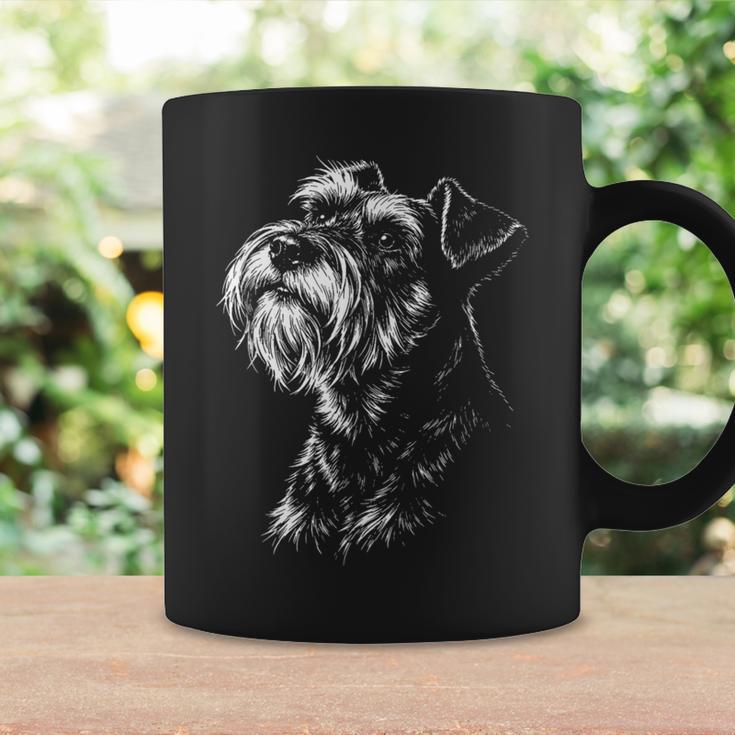 ミニチュアシュナウザー ポートレート 黒と白の犬好き コーヒーマグ ギフトのアイデア