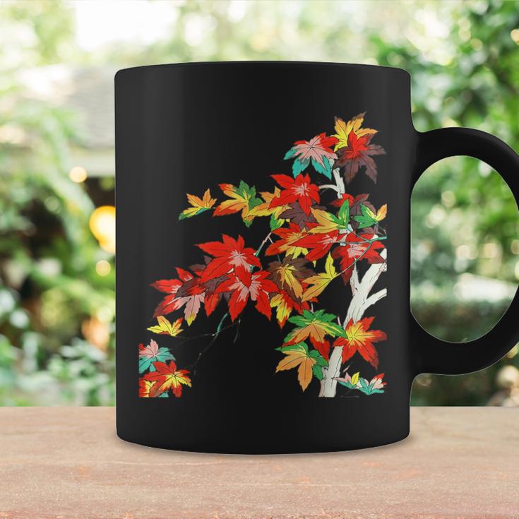 メープルの葉 秋 紅葉 日本美術 花の絵 花 日本画 新版画 コーヒーマグ ギフトのアイデア
