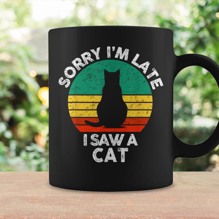 レトロ ヴィンテージorry I'm Late Iaw A Cat かわいい 猫好き コーヒーマグ ギフトのアイデア