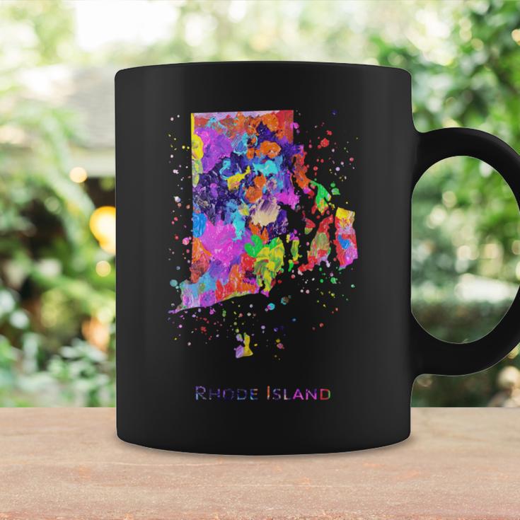 ロードアイランド州の地図 長袖tシャツ コーヒーマグ ギフトのアイデア