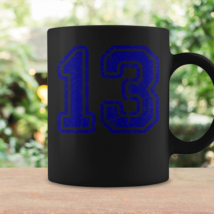 ヴィンテージナンバー 13 スポーツブルー代表チームナンバー 13 コーヒーマグ ギフトのアイデア