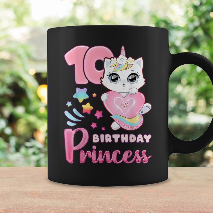 女の子、10歳の誕生日、ユニコーンキャット、ナンバー10 コーヒーマグ ギフトのアイデア
