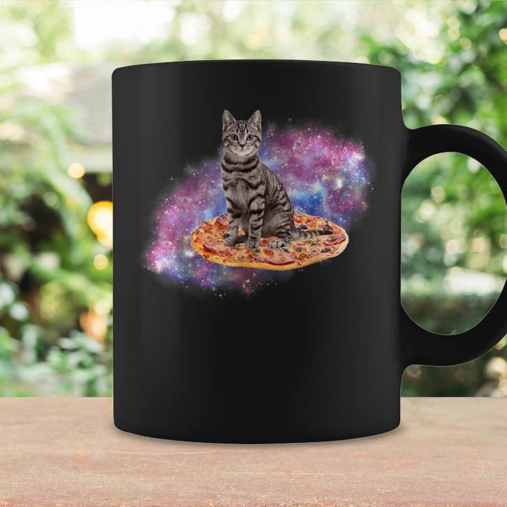 宇宙の猫とピザ コーヒーマグ ギフトのアイデア