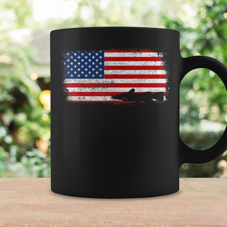 愛国的なクリスタルアイ ナマズフィッシュ アメリカ国旗 ビンテージ コーヒーマグ ギフトのアイデア