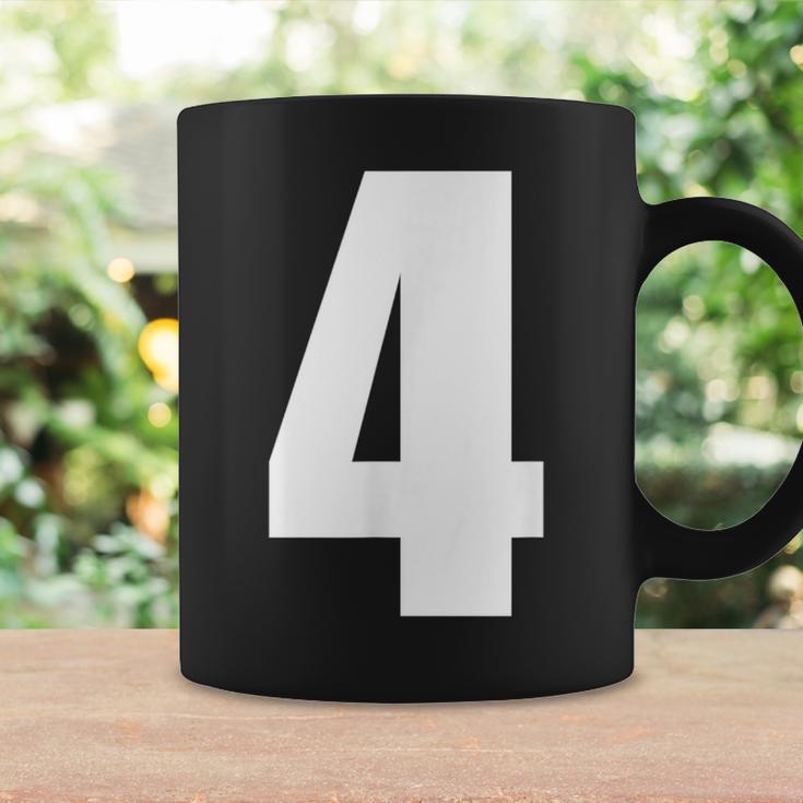 数字 四 数字 4 プレーン 白 数字 コーヒーマグ ギフトのアイデア